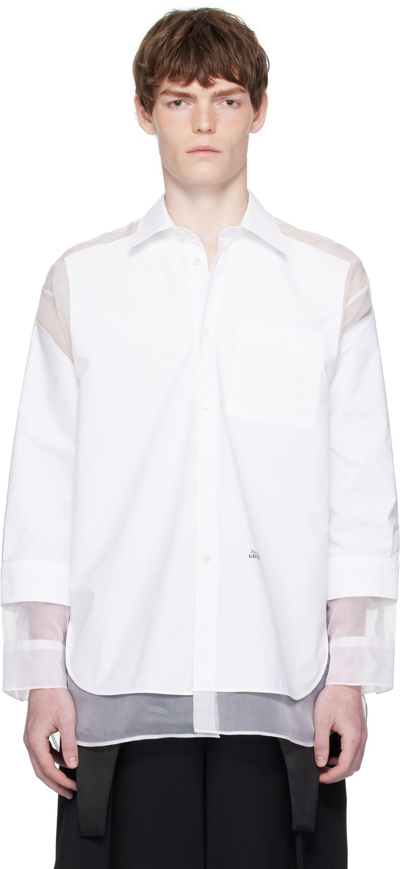 Paita Jean Paul Gaultier Jean Paul Gaultier 'The Petit Grand' Double Layered Shirt Valkoinen | 25/03-U-ST035-C075-01