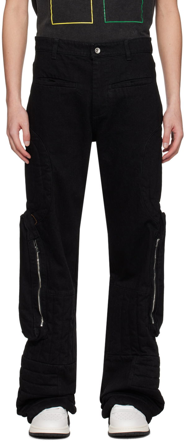 Cargo housut Who Decides War Raised Window Denim Cargo Pants Musta | 1120890002SS24