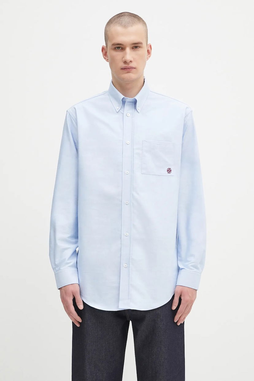 Paita Drôle de Monsieur Drôle de Monsieur La Chemise Oxford Relaxed Fit Button-Down Shirt Sininen | H.SH240.CO225