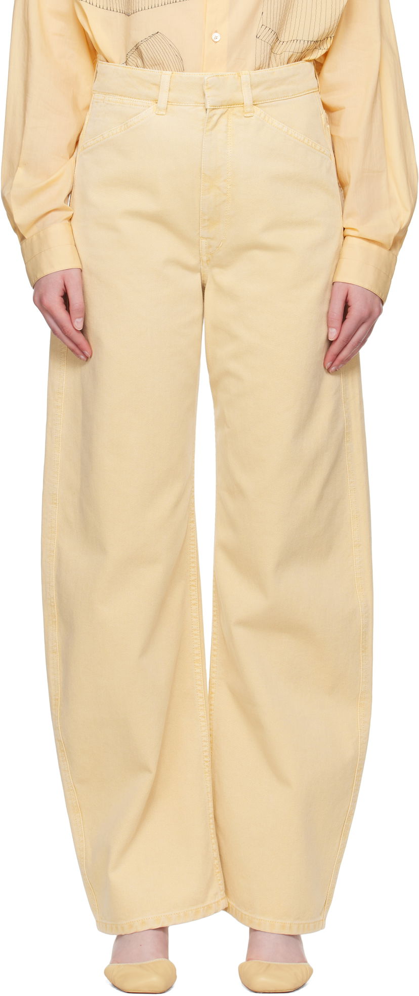 Jeans LEMAIRE LEMAIRE High Waisted Curved Jeans Keltainen | PA1052 LD1045