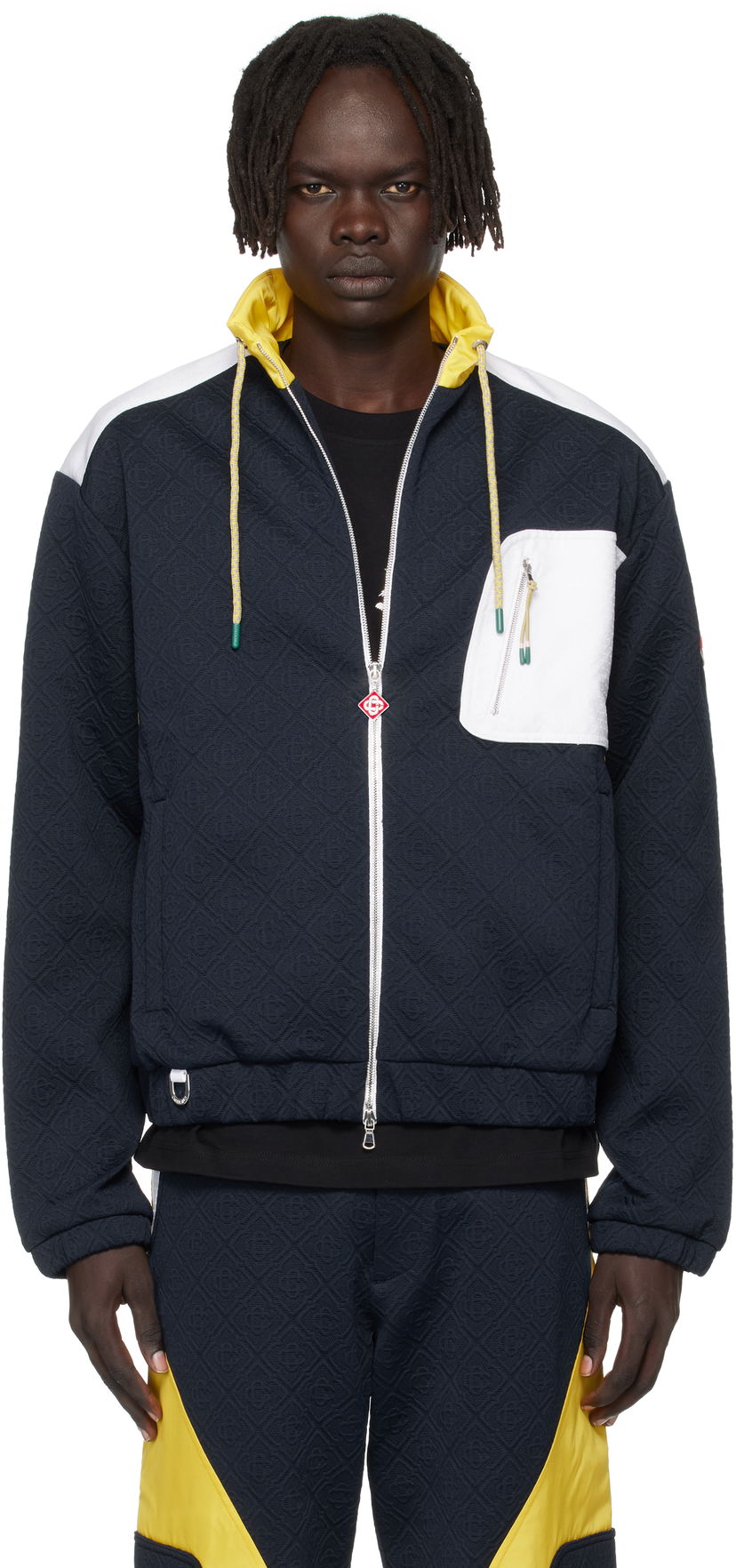 Takki Casablanca Casablanca Jacquard Nylon Jacket Tummansininen | MPF25-JK-389-02