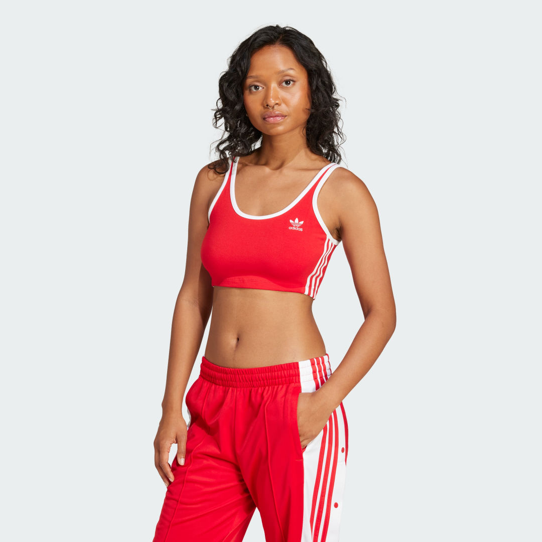 Rintaliivit adidas Performance Adicolor 3-Stripes Bra Top Punainen | JD4615, 0