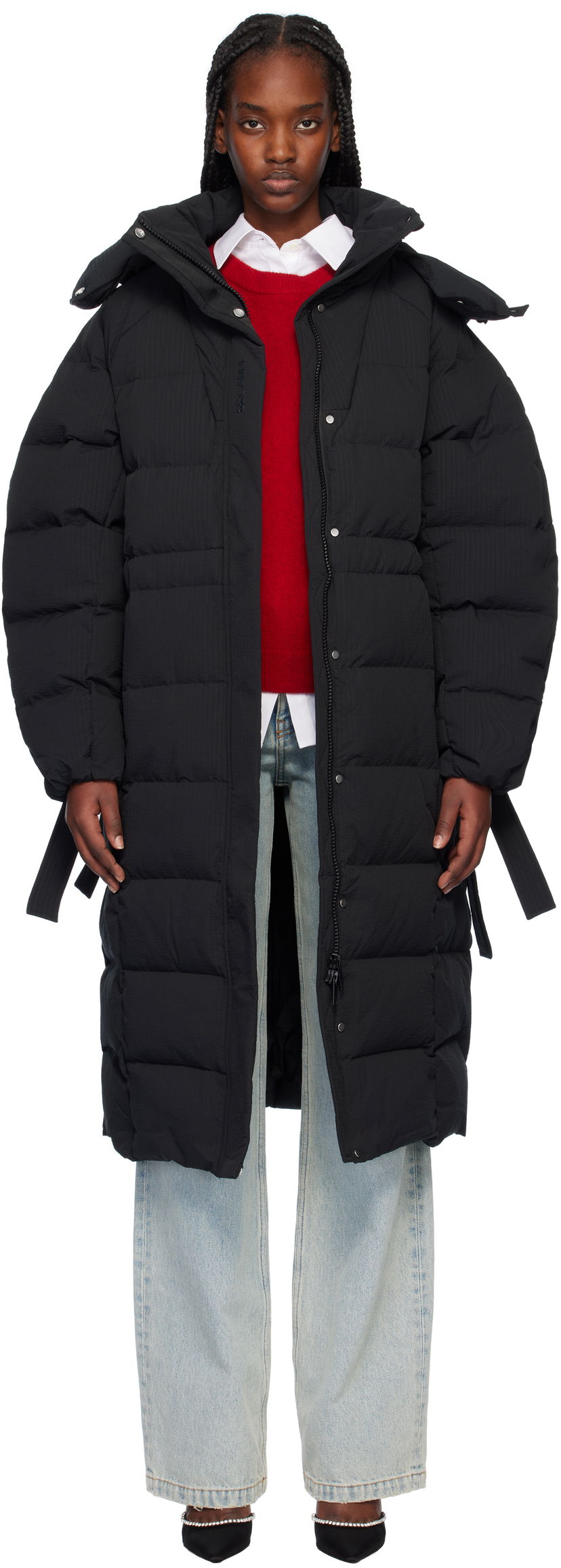 Puffer takki GANNI Tech Down Coat Musta | F9688