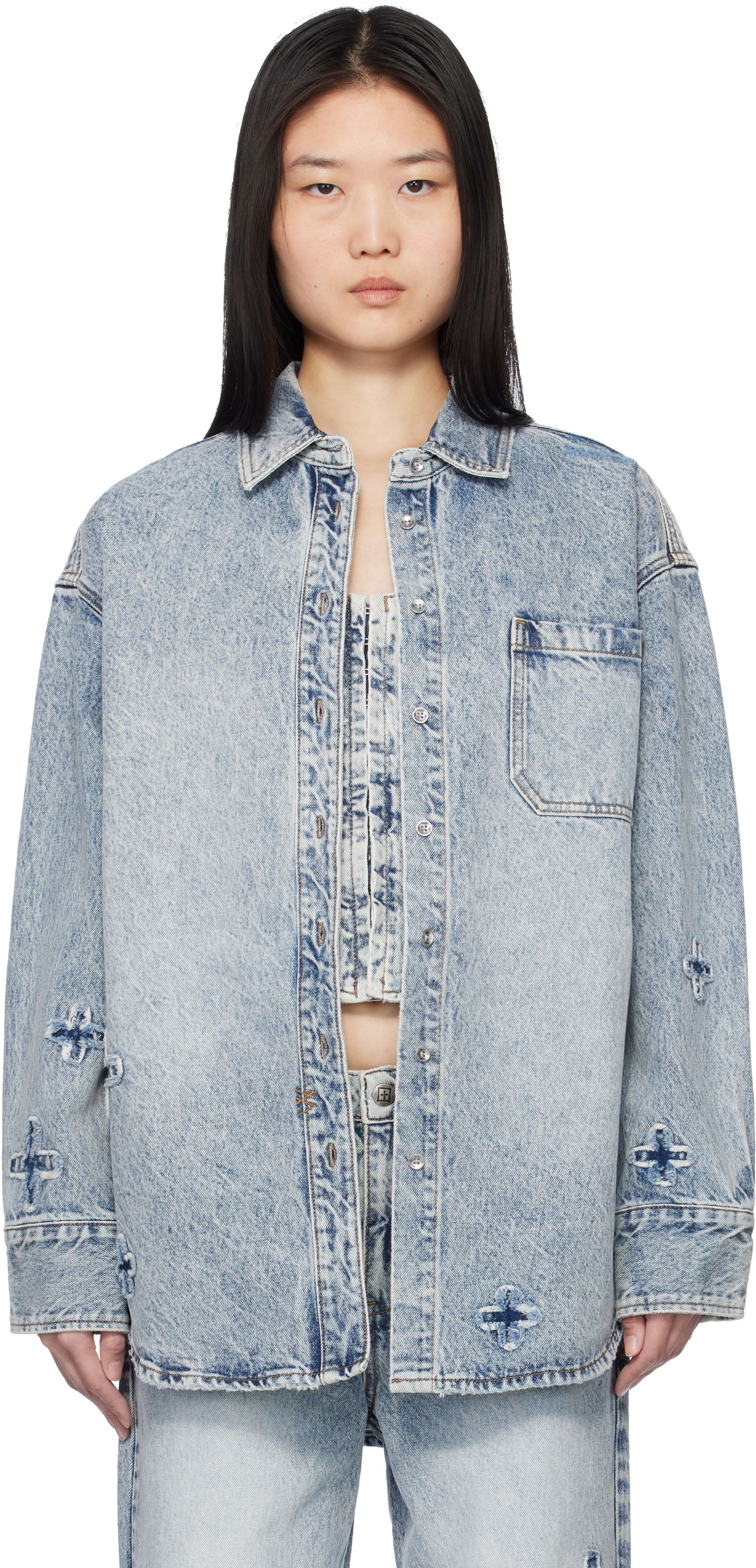 Paita Ksubi Oversized Klassic Kraftwerk Denim Shirt by Ksubi Sininen | WPS25SH002, 0