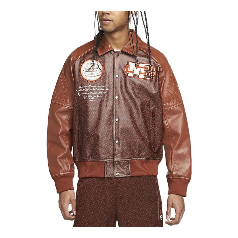 Bomber-takki Jordan Air Jordan x Maison Château Rouge Varsity Jacket Ruskea | DJ9771-203