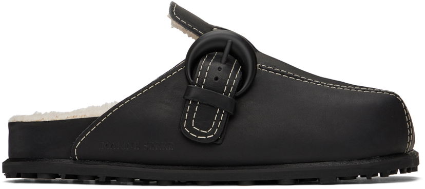 Vaatteet Marine Serre Marine Serre Square Toe Shearling Slippers Musta | MFW013-BK99