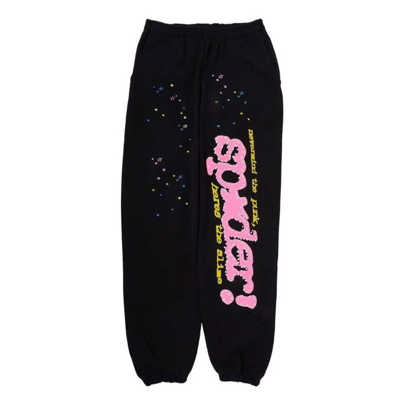 Verryttelyhousut Sp5der SP5DER Pink V2 Sweatpants Musta | SP5D0127