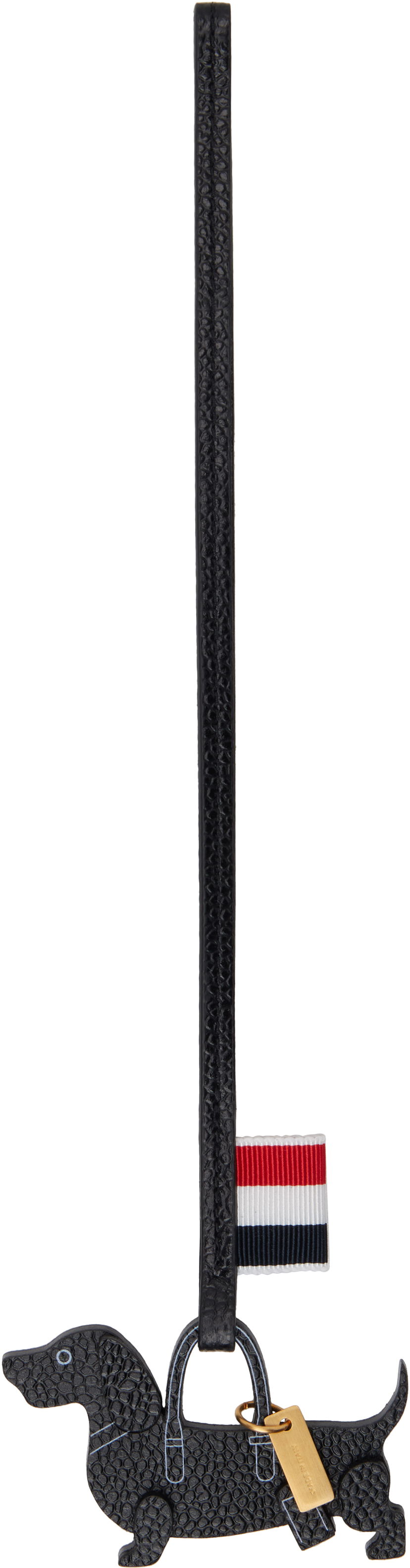 Avaimenperät Thom Browne Grained Leather Dog Keychain Musta | UAM064A-00198