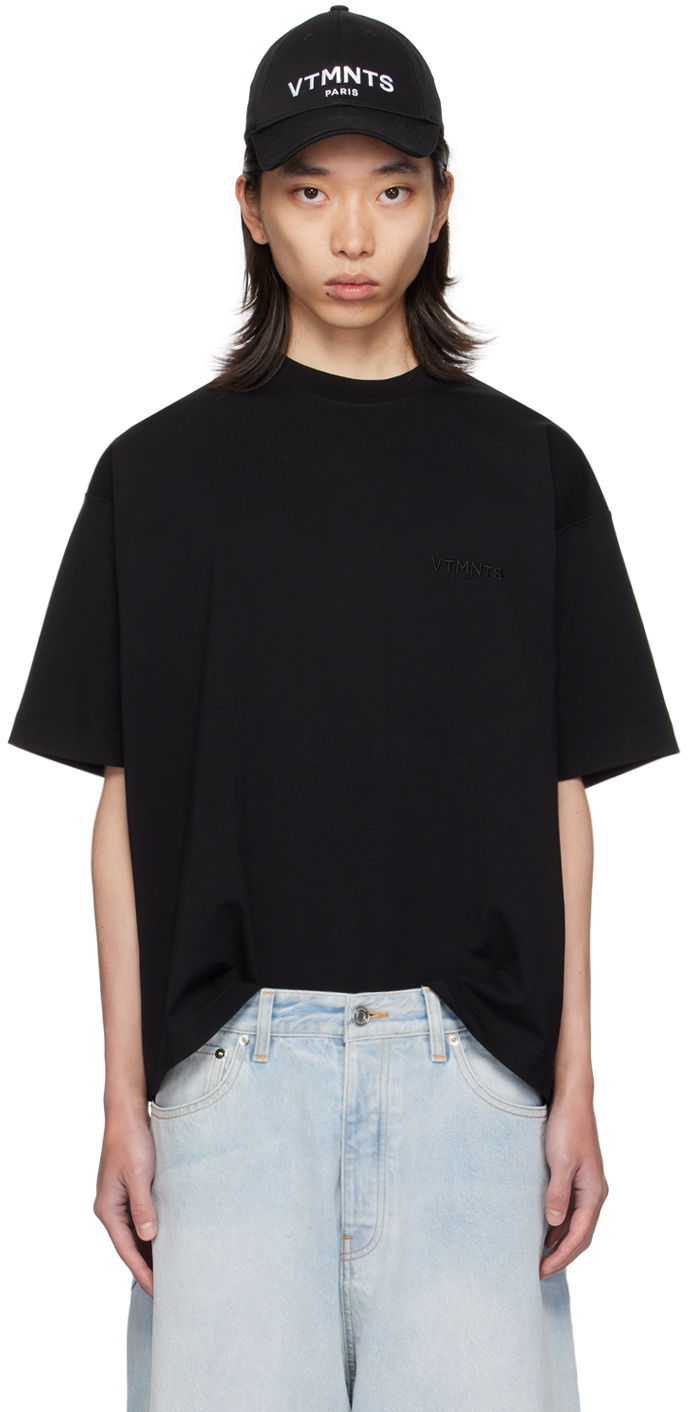 T-paita VETEMENTS Embroidered T-Shirt Musta | VL22TR100B