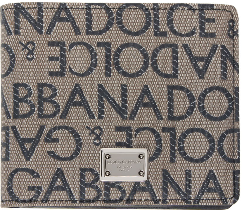 Lompakko Dolce & Gabbana Brown & Black Jacquard Bifold Wallet Ruskea | BP1321AJ705