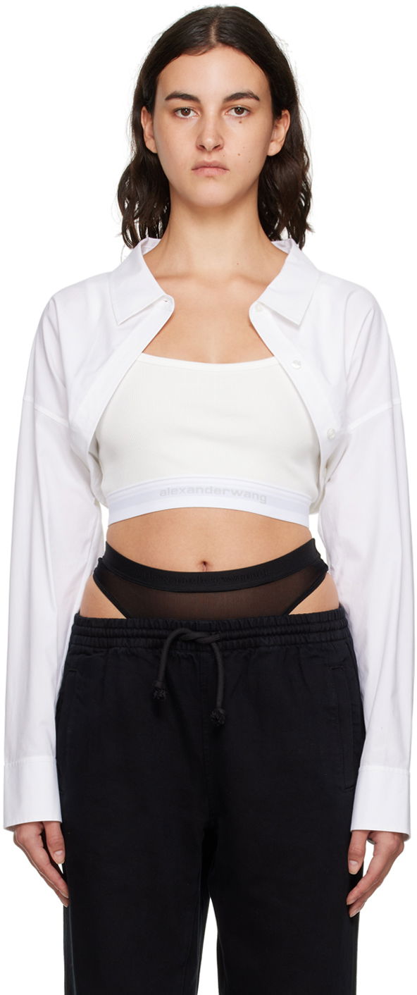 Paita Alexander Wang Alexander Wang Layered Cropped Shirt Valkoinen | 4WC4231417