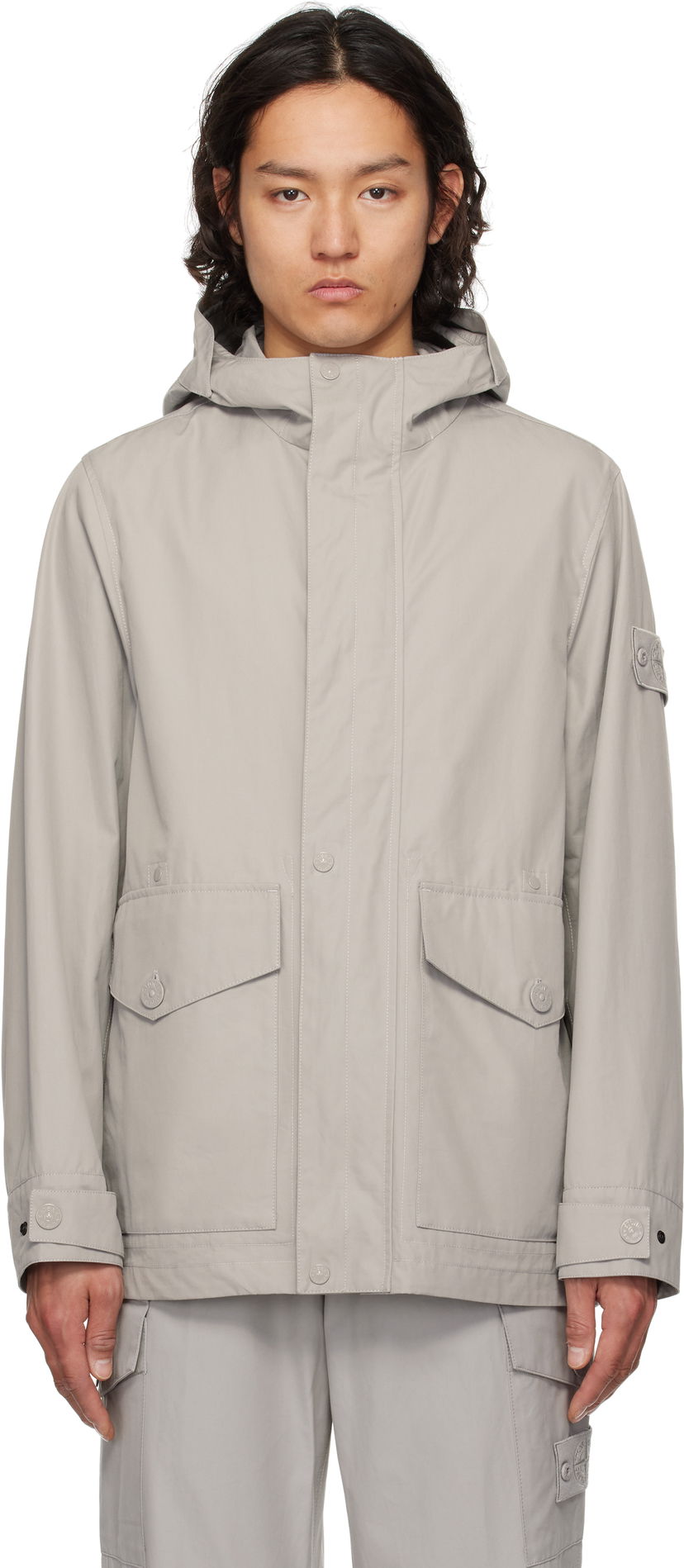 Sadetakki Stone Island Stone Island Weatherproof Cotton Canvas Hooded Jacket Harmaa | K1S15 4100035 S00F1