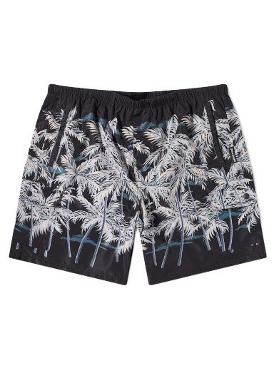 Uimapuvut Palm Angels Palm Print Swim Short Musta | PMFA005S22FAB0081003
