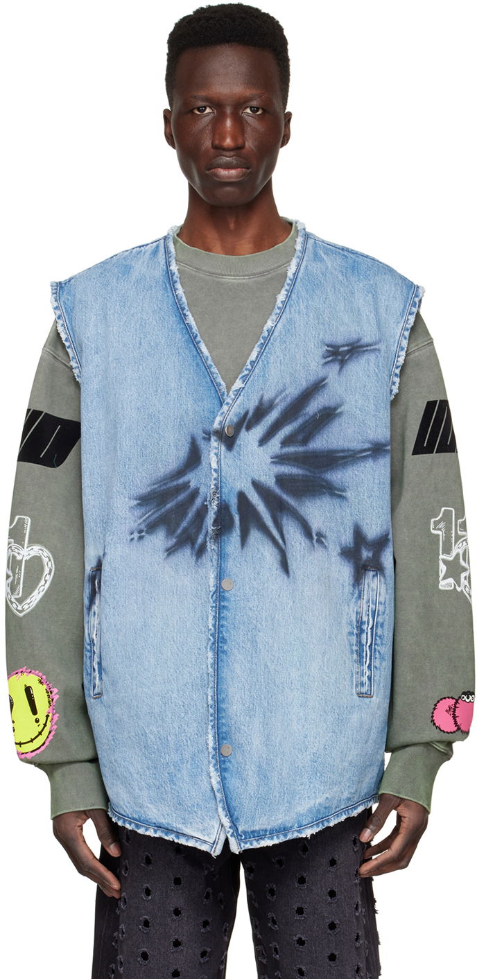 Liivi We11done We11done Sleeveless Denim Vest Sininen | WD-DV1-22-331-M-BL