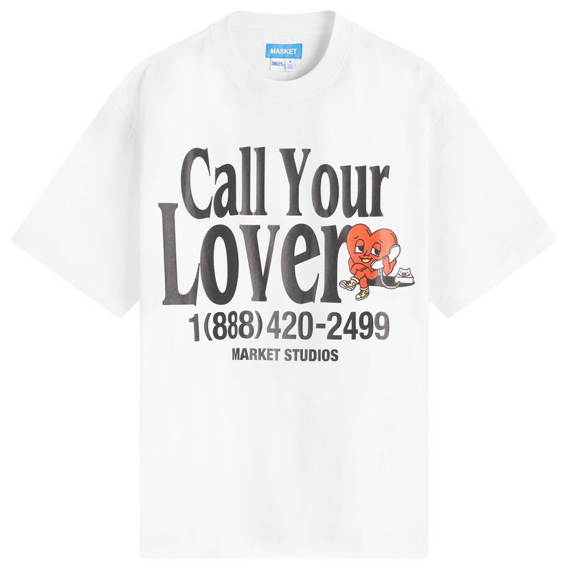 T-paita MARKET Call My Lover Graphic Tee Valkoinen | 399002193-WHT