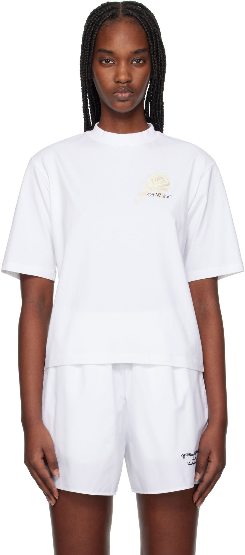 T-paita Off-White Off-White Roses Arrows Boxy T-Shirt Valkoinen | OWAA124S25JER0010110