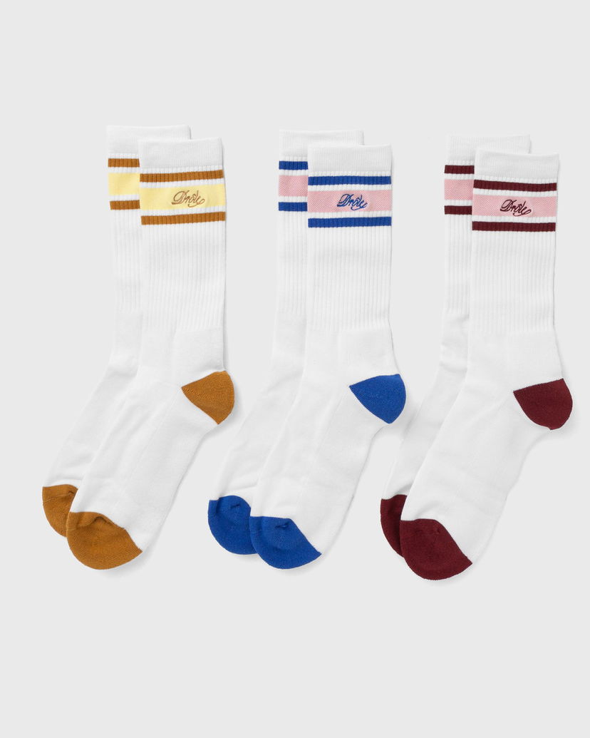 Sukat Drôle de Monsieur Drôle de Monsieur La Chaussette DrÙle RayÈe Striped Socks Valkoinen | G-SK118-CO024-MC