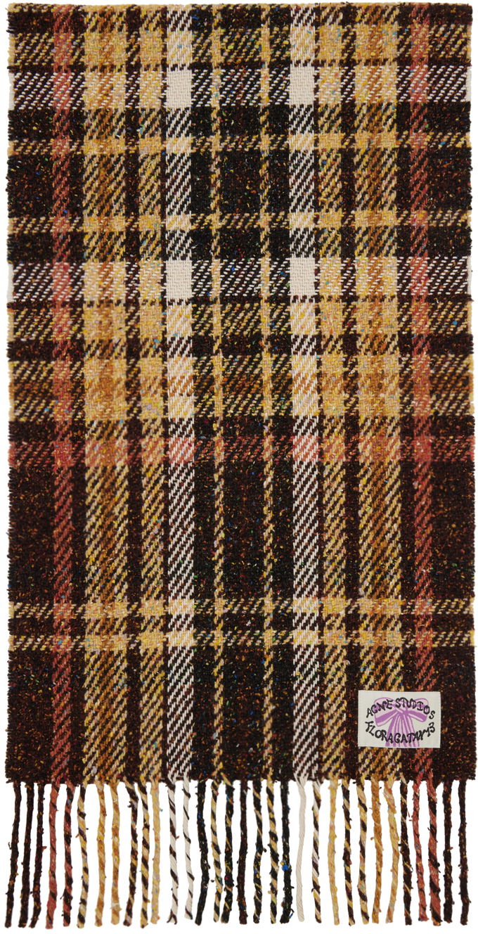 Huivi Acne Studios Plaid Fringe Scarf Ruskea | CA0325-