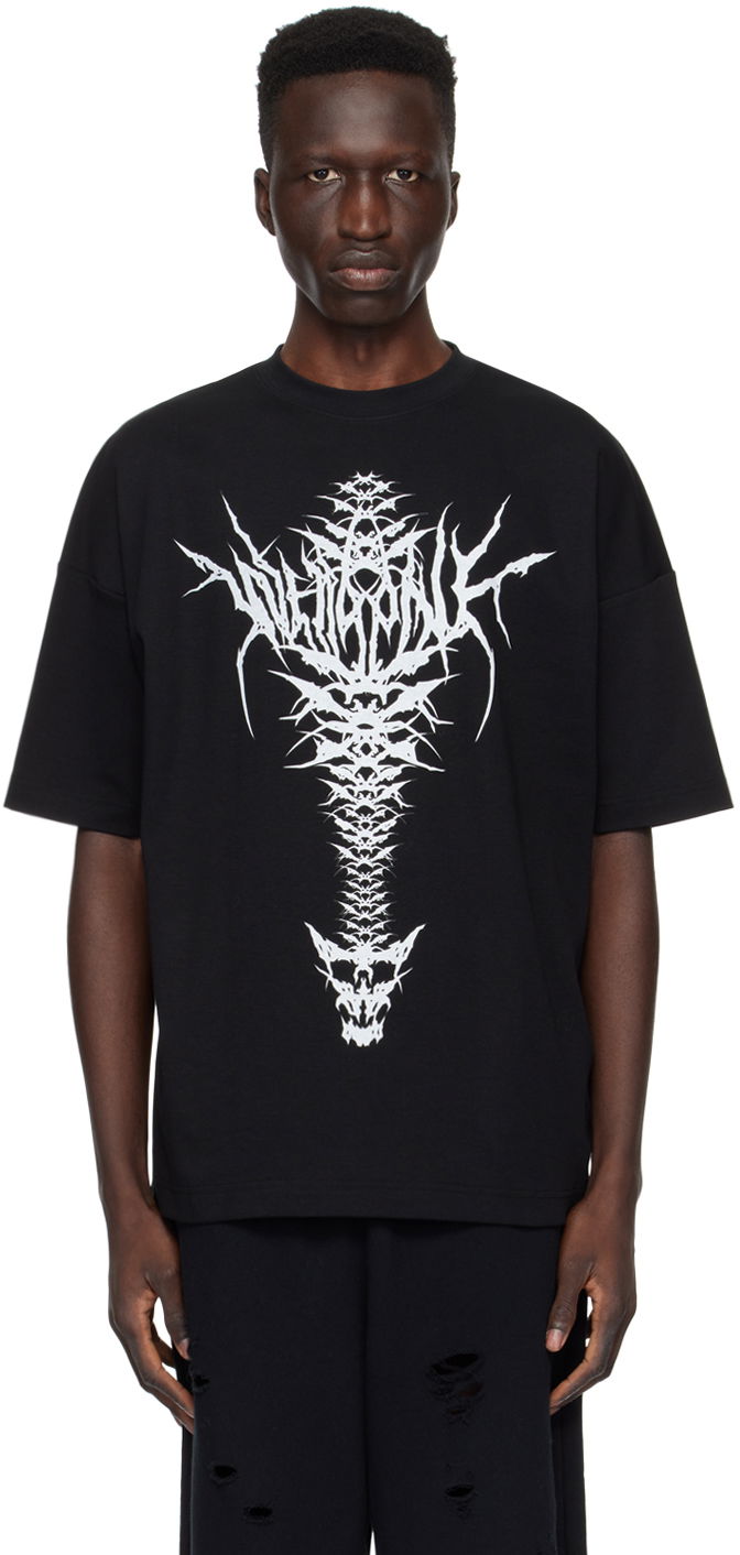 T-paita We11done We11done Spine Skull Graphic T-Shirt Musta | WD-TT1-24-720-U-BK