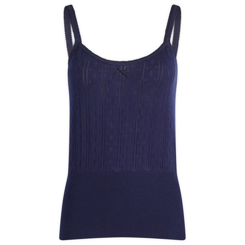 Liivi JW Anderson Pointelle Straight Neck Vest Tummansininen | KW1274-YN0389-888