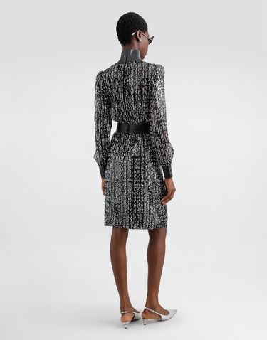 Mekko Dolce & Gabbana Midi Dress With Sequin Stripe Embroidery Musta | F6TJYTFLSKBN0000, 2
