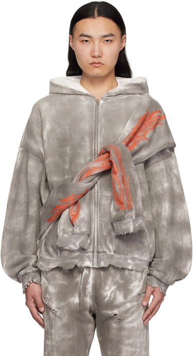 Huppari We11done We11done Muddy Four Sleeves Zip-Up Hoodie Harmaa | WD-TJ0-25-816-U-BK, 0
