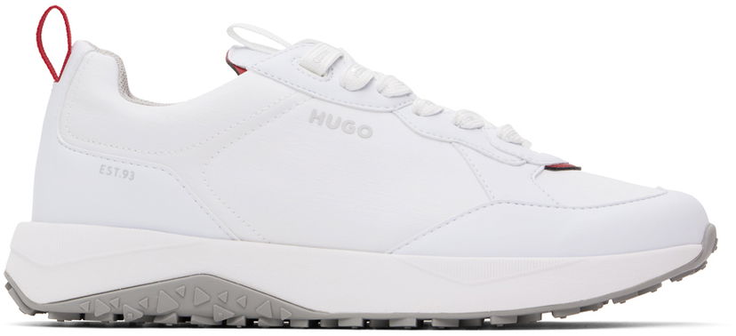 Vaatteet BOSS Hugo White Mixed Material Lace-Up Sneakers Valkoinen | 50517265