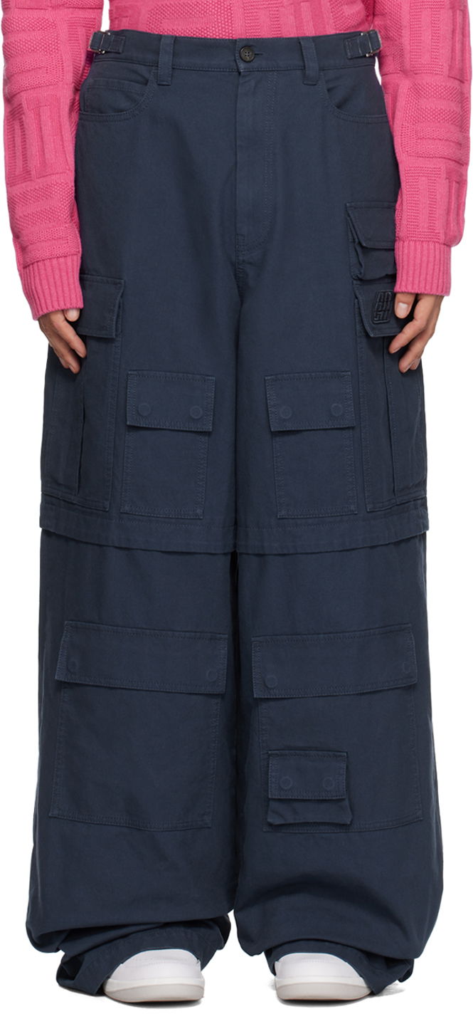 Cargo housut Ambush Wide Leg Cargo Pants Tummansininen | BMCF006S23FAB0014600