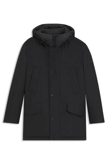 Parka BOSS Water-repellent jacket with contrasting trims Musta | 50547078
