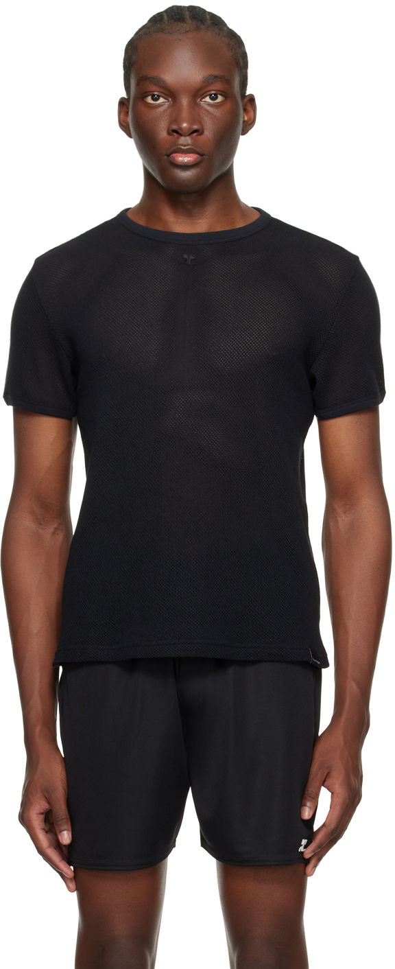 T-paita Courrèges Semi-Sheer T-Shirt Musta | 124JTS123JS0069