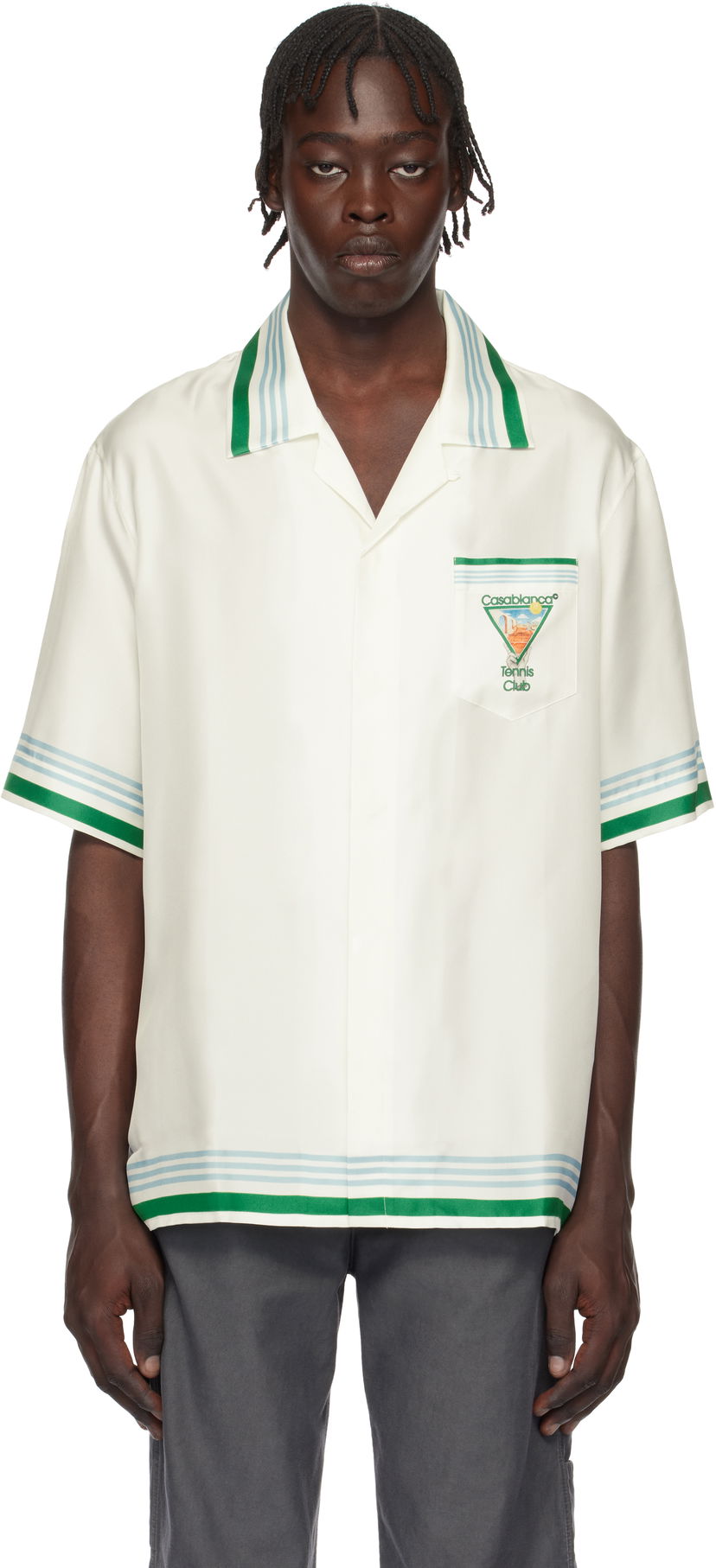 Paita Casablanca Tennis Icon Print Relaxed Shirt Valkoinen | U-MPS25-SH-003-08