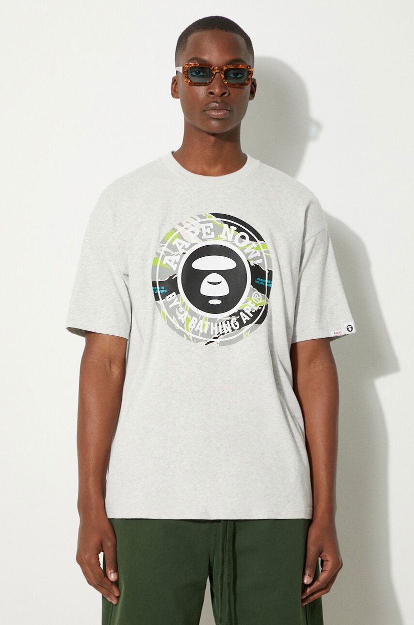 T-paita AAPE by A Bathing Ape AAPE By A Bathing Ape Basic Tee Print T-Shirt Harmaa | AAPTEM1444XAM