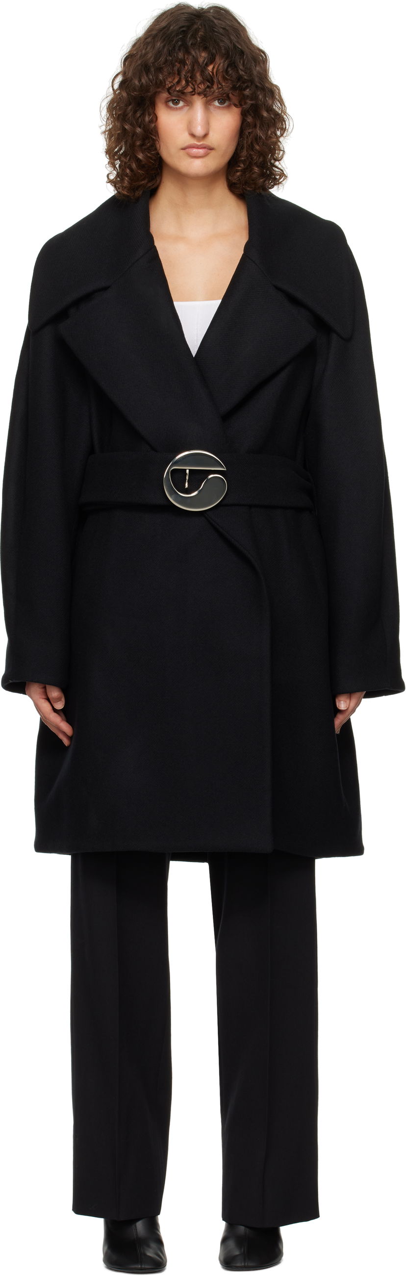 Takit Coperni Coperni Oversized Belted Coat Musta | COPM06BISF1006