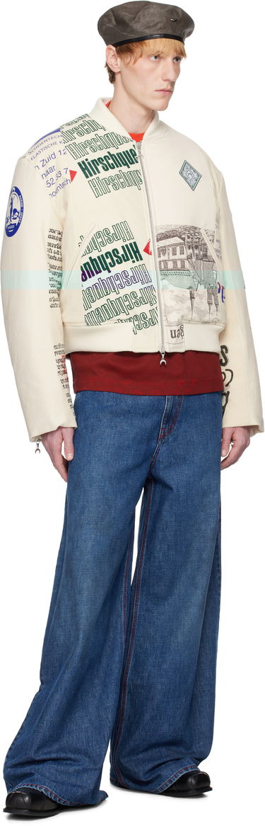 Bomber-takki Marine Serre Serre Regenerated Print Bomber Jacket Valkoinen | UJA062A UWOV0009, 3