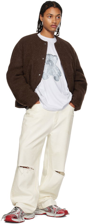 Villapaita We11done We11done Collarless Bomber Jacket Ruskea | WD-JP3-23-142-M-BR, 3