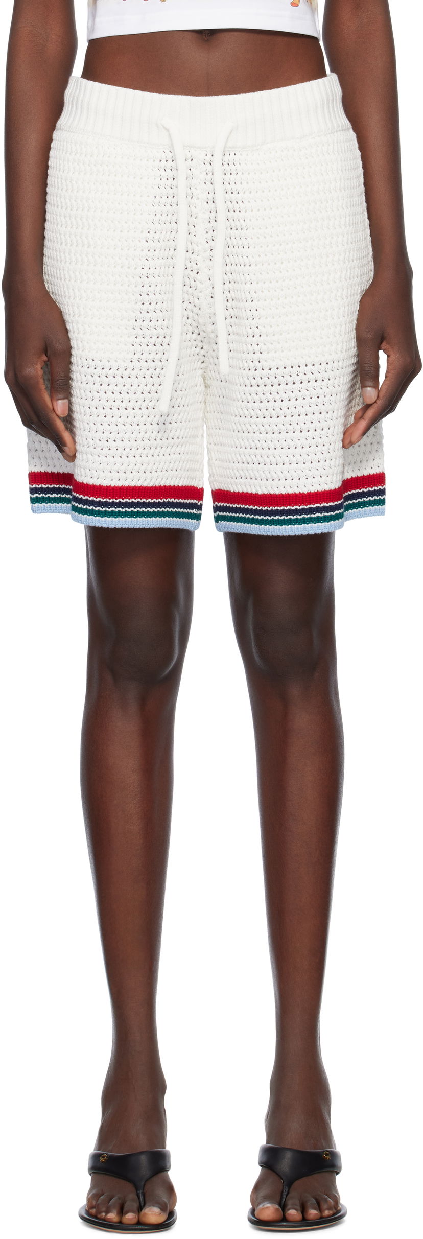 Shortsit Casablanca Casablanca Gothic Crochet Shorts Valkoinen | WS25-KW-1064-01