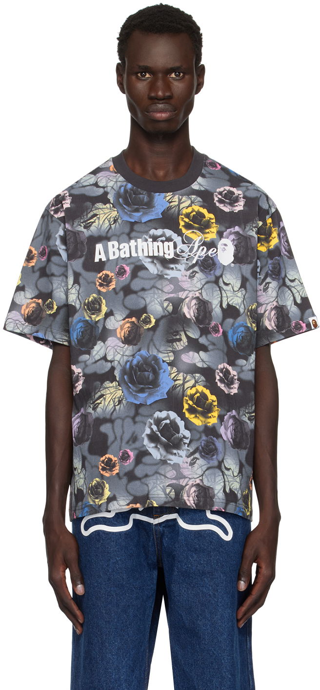 T-paita BAPE Floral Solid Camo Logo Relaxed Fit T-shirt Musta | 001CSK801302M