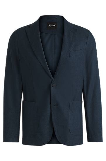 Takki BOSS Slim-Fit Water-Repellent Packable Suit Jacket Tummansininen | 50539492