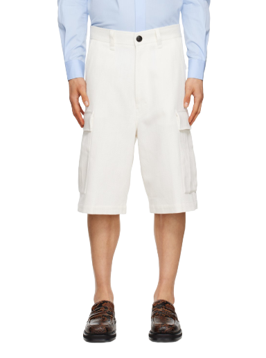 Shortsit AMI Cargo Pocket Shorts Valkoinen | HSO400.CO0011