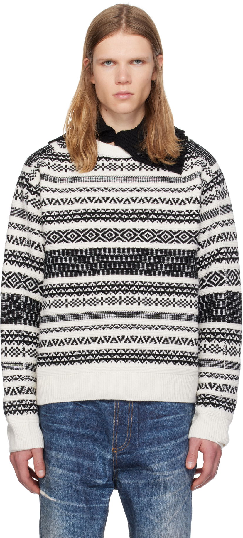 Villapaita Andersson Bell Nordic Crewneck Sweater Valkoinen | atb1162m