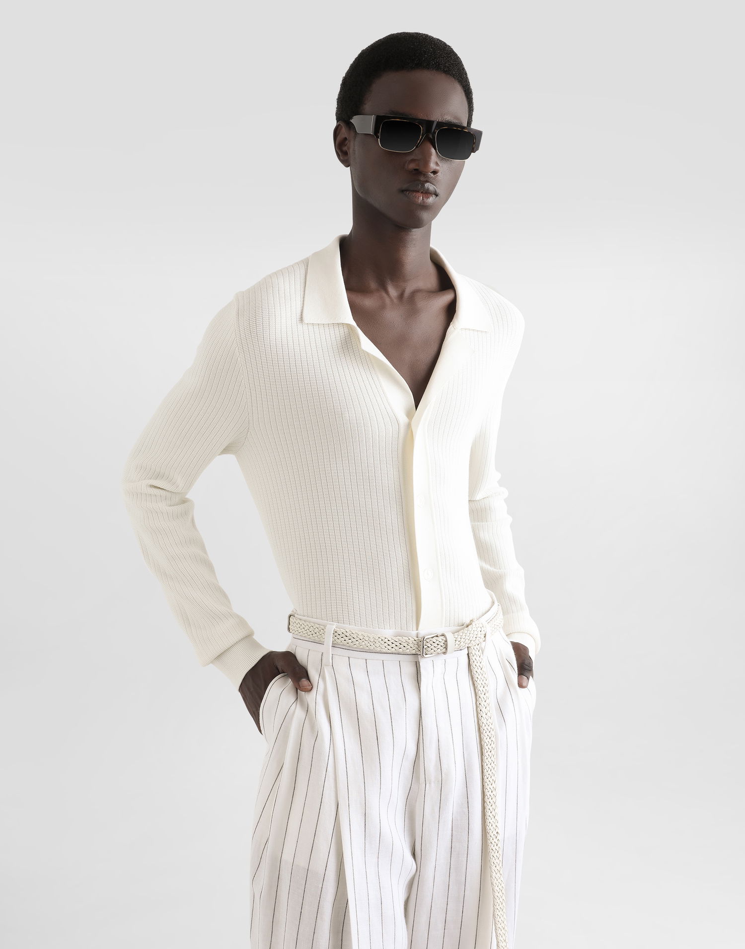 Paita Dolce & Gabbana Dolce & Gabbana Openwork Knit Shirt Valkoinen | GXVB9TJBCFPW0001, 1