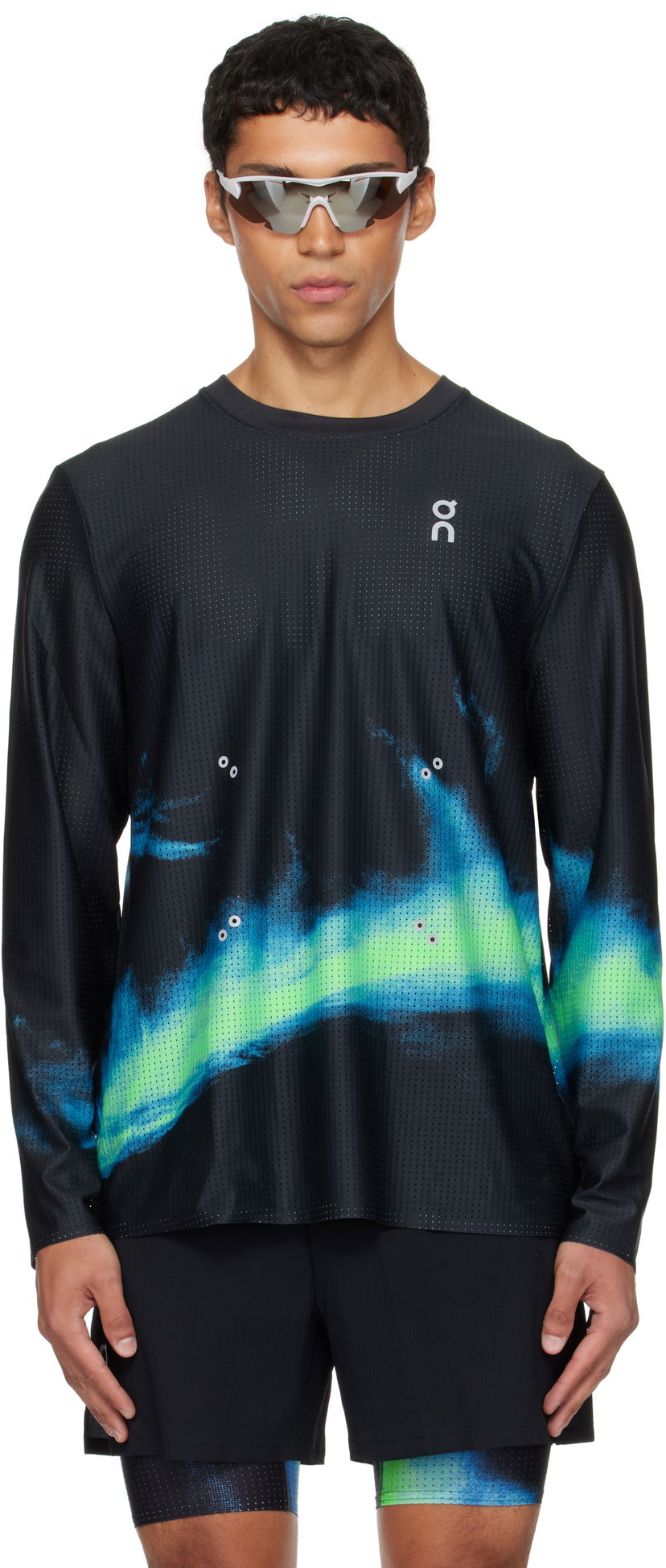 T-paita On Running Pace Mesh Long Sleeve Running T-Shirt Musta | 1MF10733398