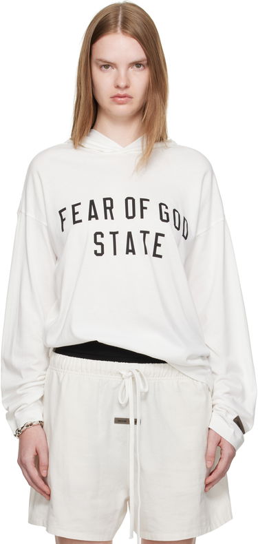 Huppari Fear of God Fear of God ESSENTIALS Long Sleeve Hoodie Valkoinen | 125SP257174FW, 0