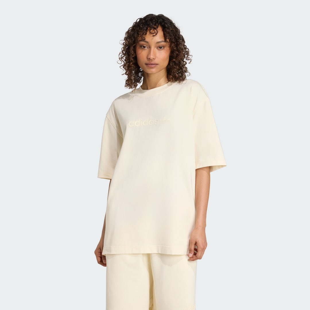T-paita adidas Performance Essentials Linear Oversized T-Shirt Beige | JW3539, 0