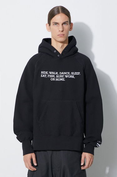Huppari Engineered Garments Raglan Hoodie With Print Musta | 23F1B021.NP098, 0