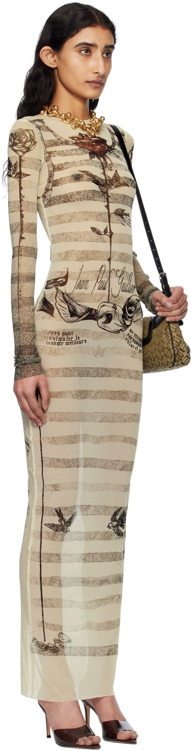 Mekko Jean Paul Gaultier Jean Paul Gaultier Tattoo Marinière Maxi Dress Beige | 25/34-F-RO396-T585-030030, 1