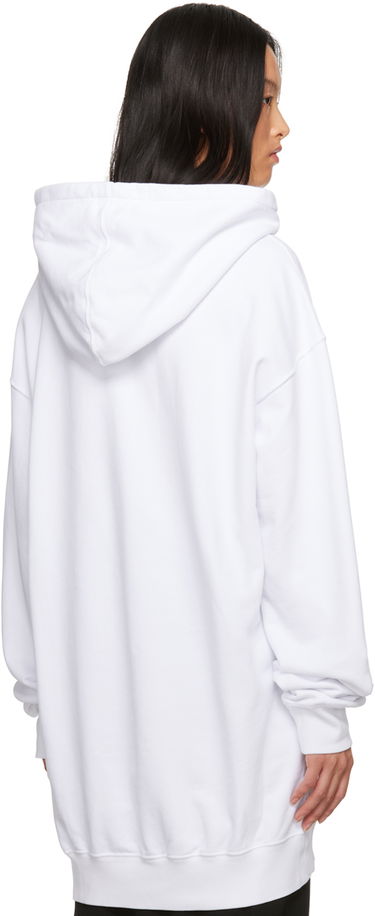 Huppari Ann Demeulemeester Oversized Hoodie with Feather Print Valkoinen | 2302-W-JSW01-24-FA185-001, 2