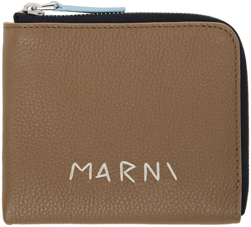 Lompakko Marni Zip-Around Leather Wallet Ruskea | PFMI0095Q0 P6533