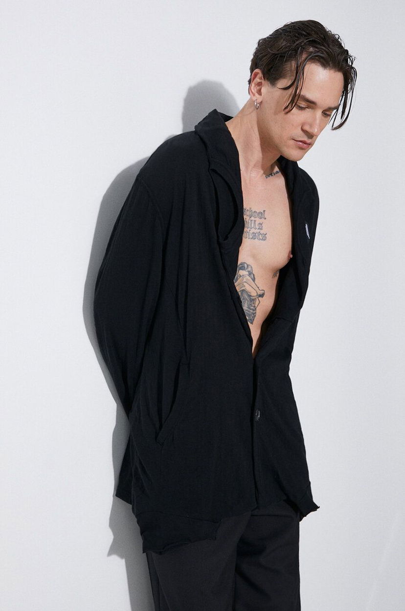 Huppari UNDERCOVER Undercover Hooded Cardigan Musta | UC1D4102