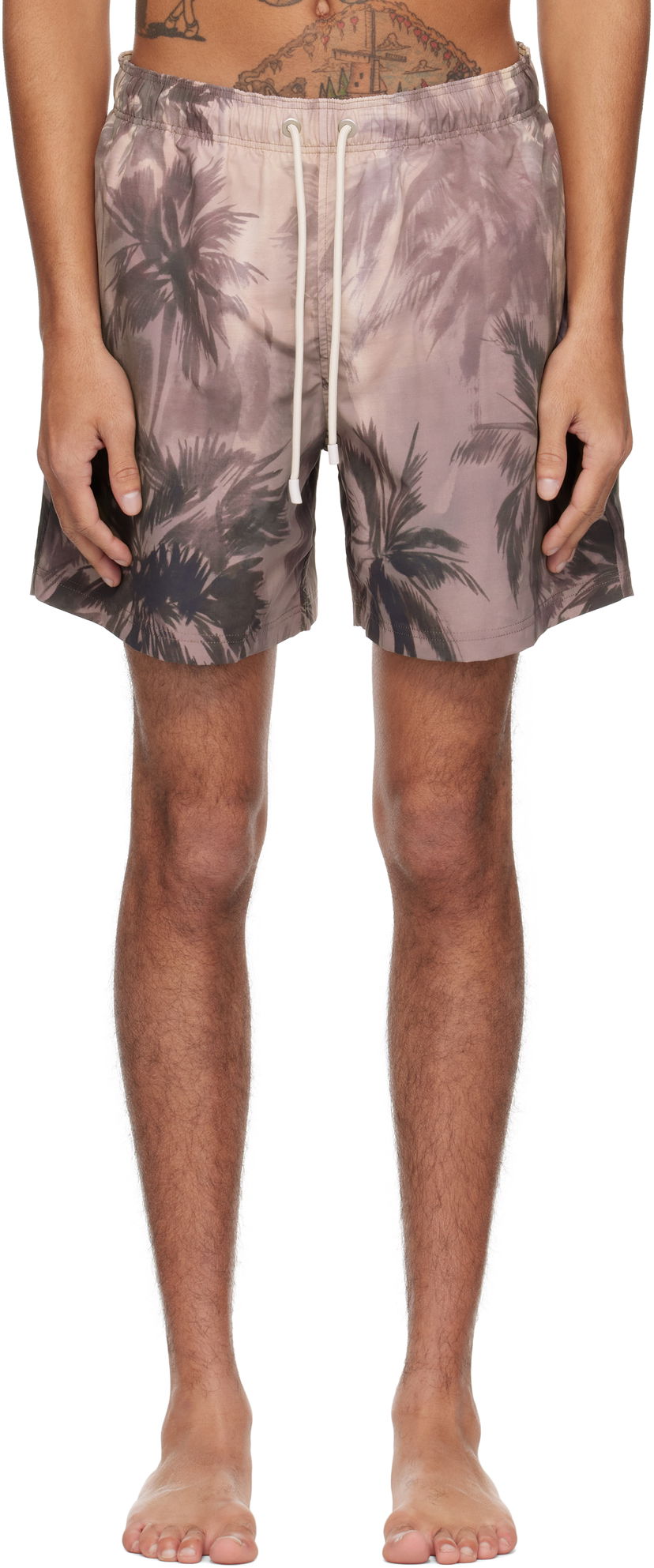 Uimapuvut Palm Angels Palm Angels Sunset Palm Swim Shorts Ruskea | PMFD012S25FAB0026110